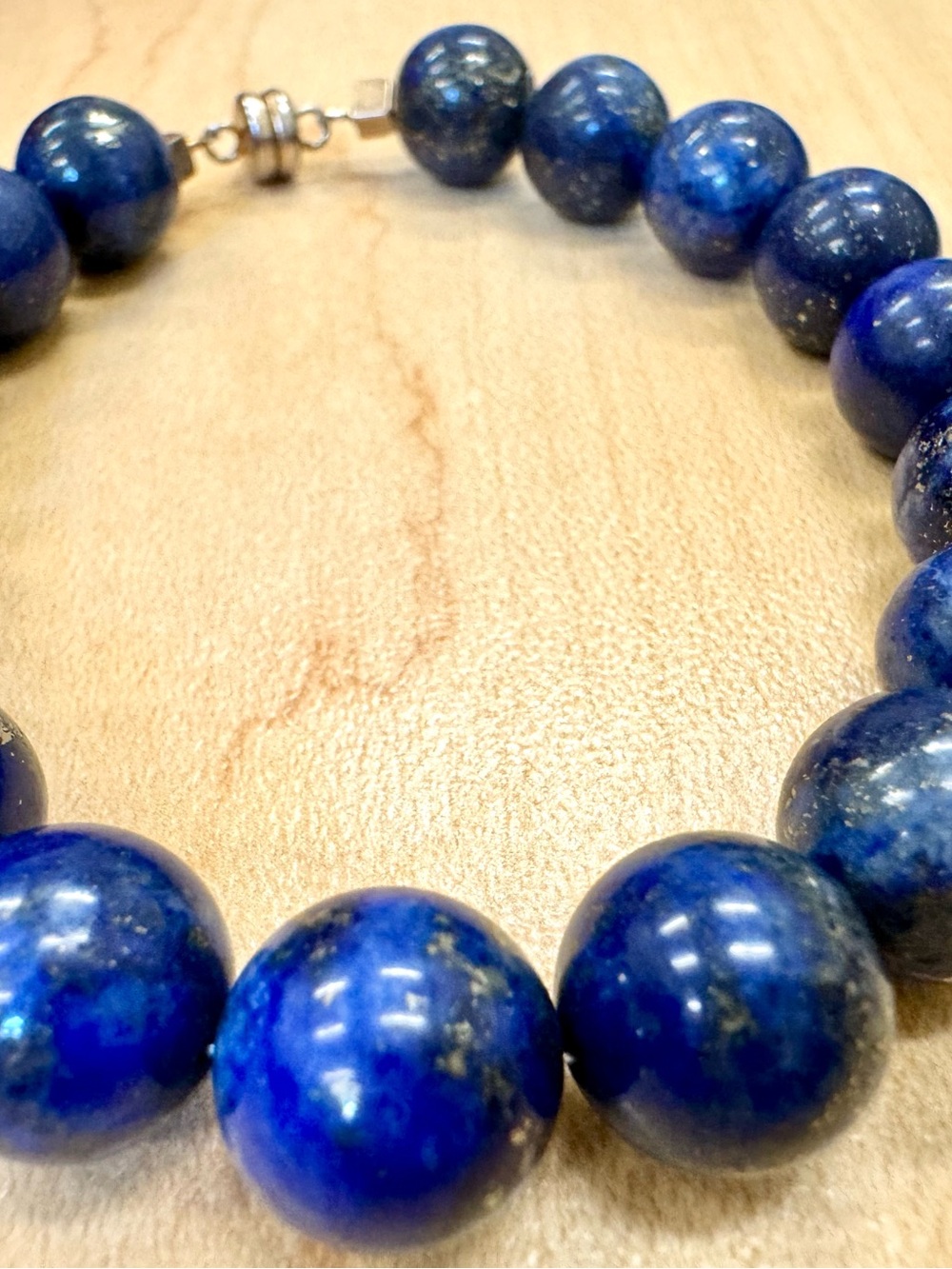 Lapis Lazuli Bead Bracelet - Deep Blue Gemstone